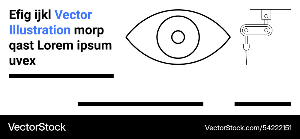 Minimalistic eye and robotic arm design with text Minimalistic eye and robotic arm design with text vector image