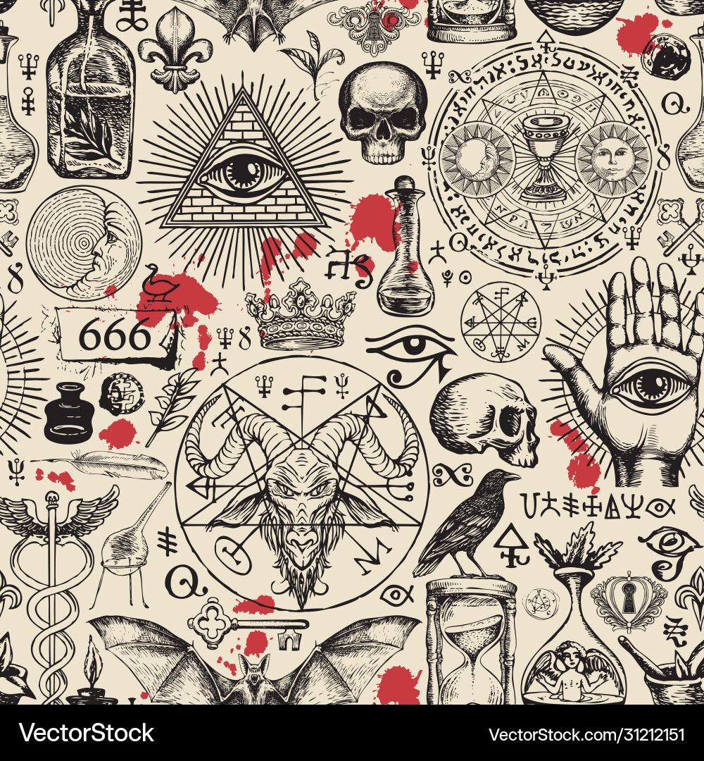 Occult Seamless Pattern vector image