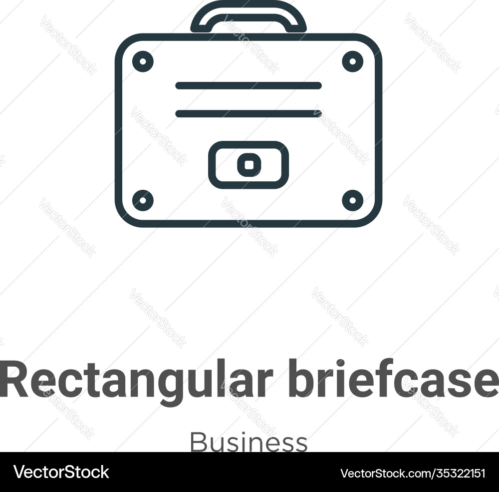 Rectangular briefcase outline icon thin line Rectangular briefcase outline icon thin line vector image