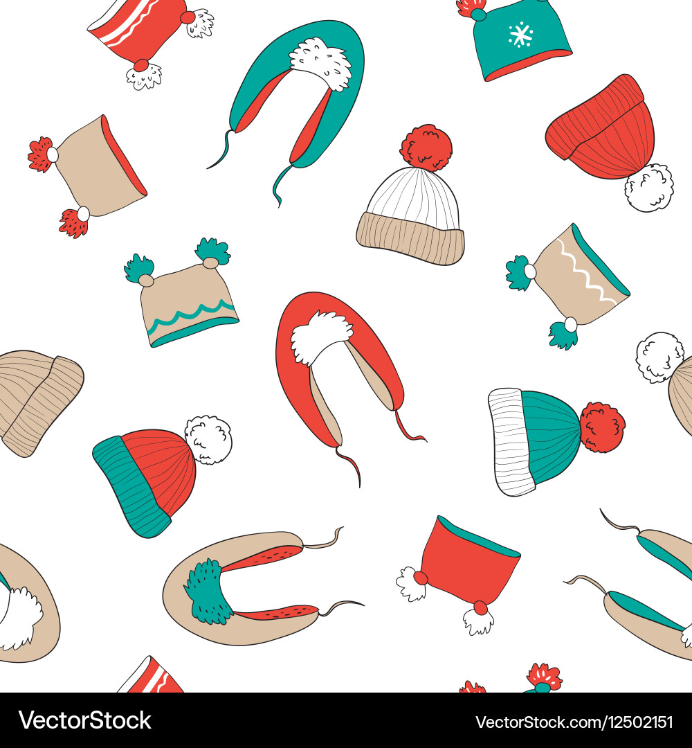 Seamless pattern with hats vector image