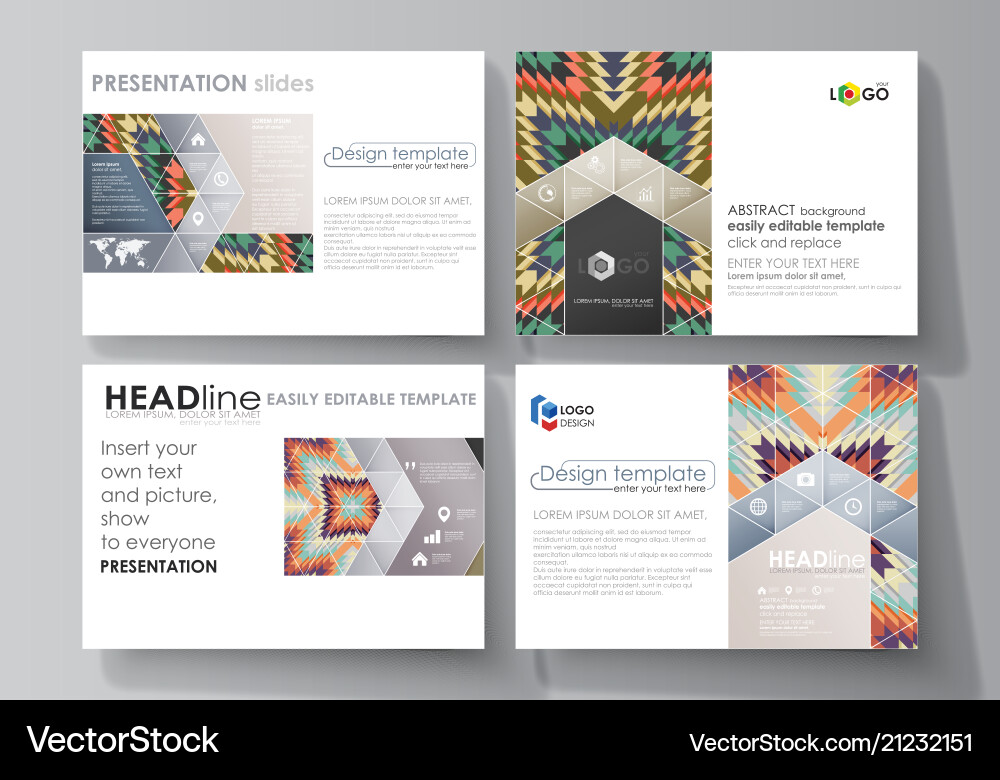 Set of business templates for presentation slides Set of business templates for presentation slides Vector Image