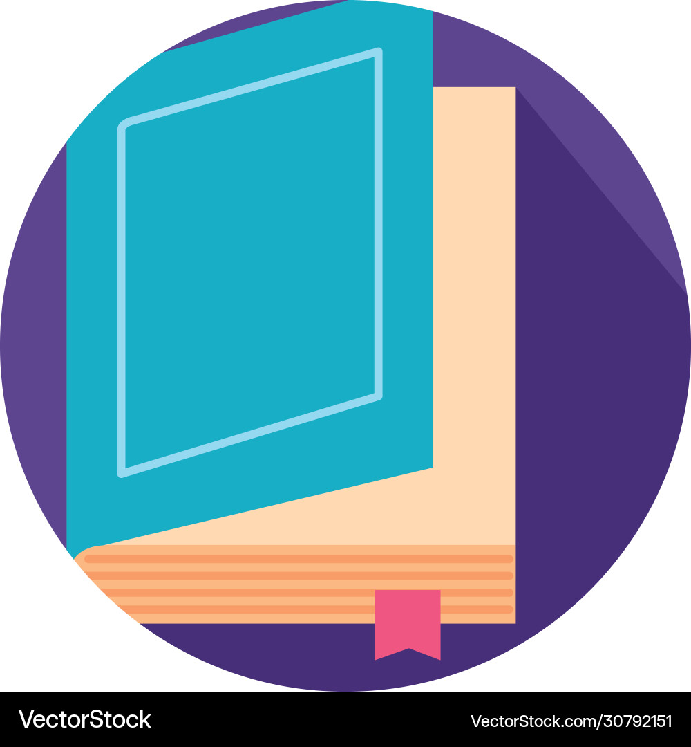 Text book with ribbon marker block style icon Text book with ribbon marker block style icon Vector Image