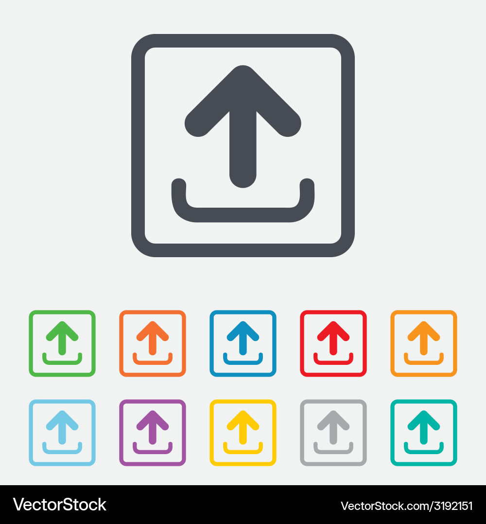 Upload sign icon button Vector Image