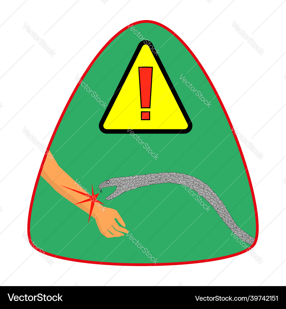 Warning about a possible snake bite bites Warning about a possible snake bite bites vector image