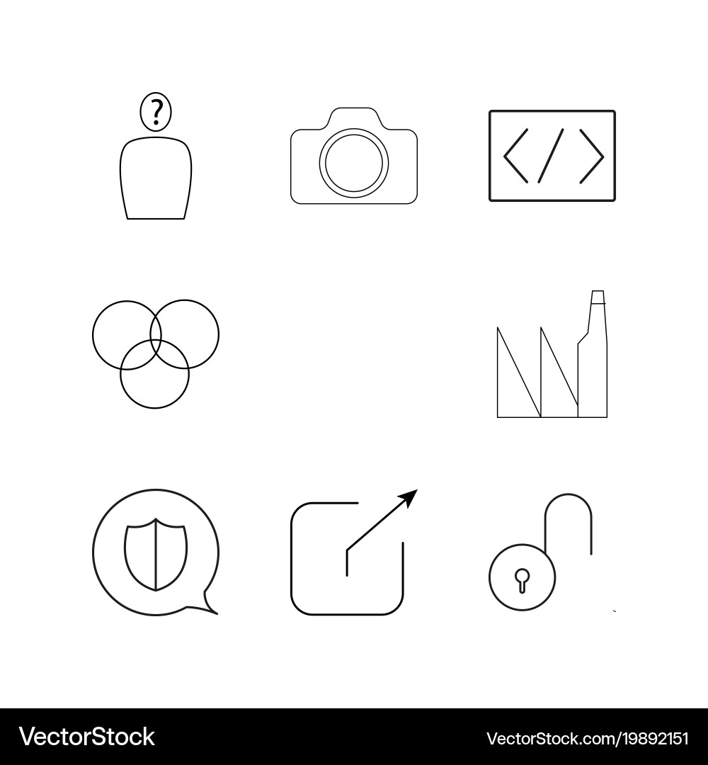 Web linear icon set simple outline icons vector image
