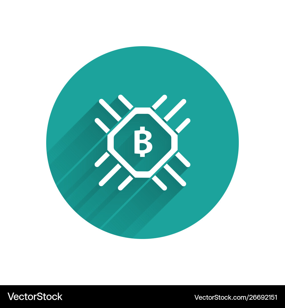 White cpu mining farm icon isolated with long White cpu mining farm icon isolated with long vector image