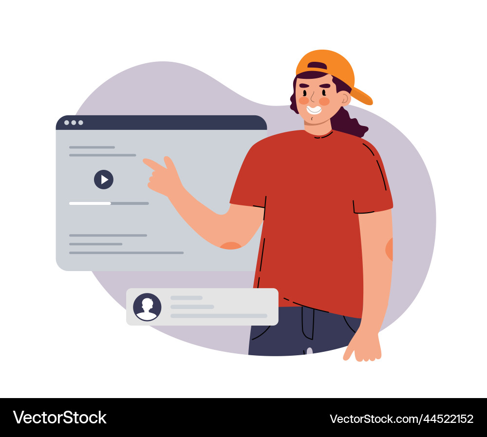 A man with elements for mobile application ui A man with elements for mobile application ui vector image