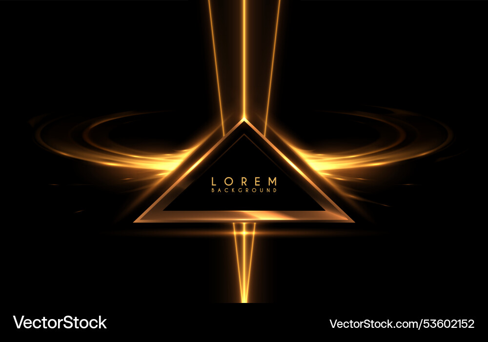 Abstract triangle frame with golden light effect Abstract triangle frame with golden light effect vector image