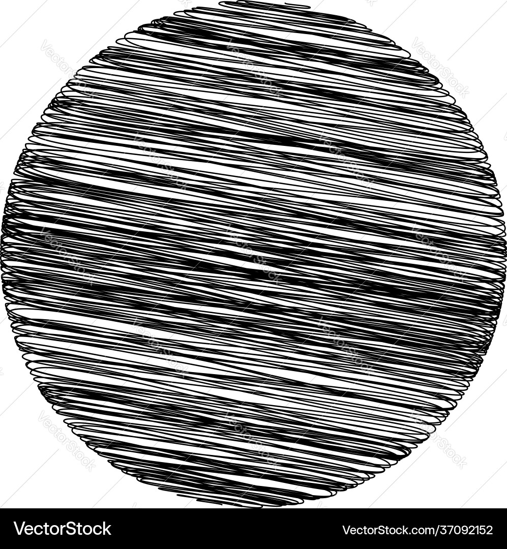 Circle with scribble sketch doodle effect pattern Circle with scribble sketch doodle effect pattern vector image