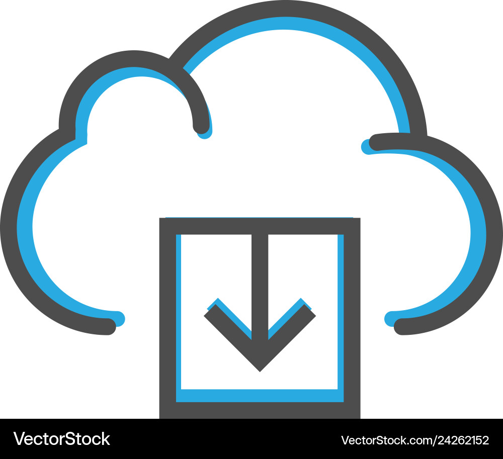 Cloud computing icon design interaction line Cloud computing icon design interaction line vector image
