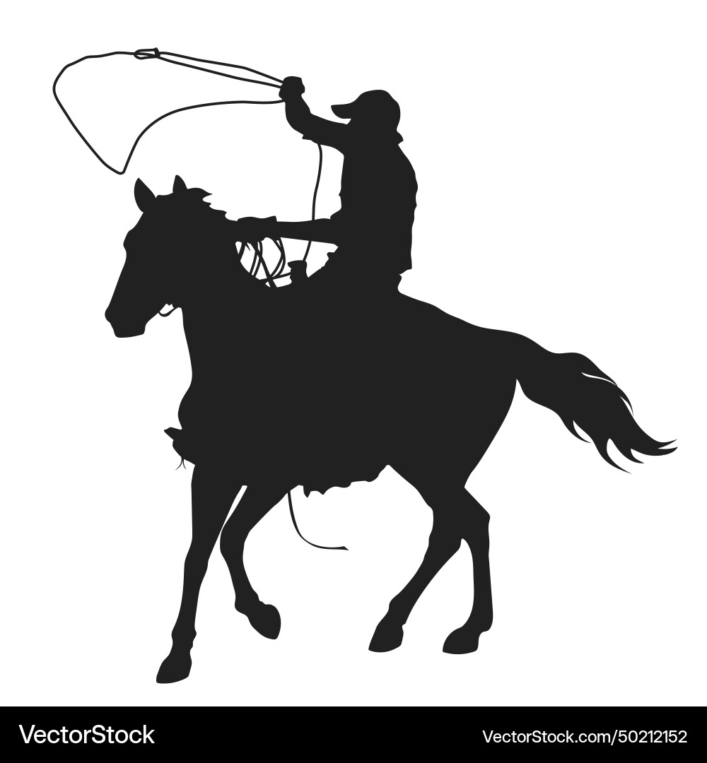 Cowboy with lasso riding a horse Cowboy with lasso riding a horse vector image
