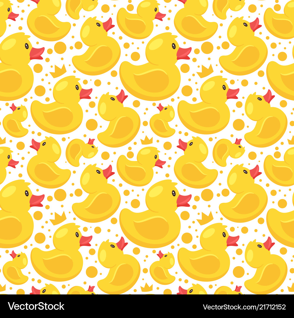 Cute Rubber Duck Pattern Vector Image