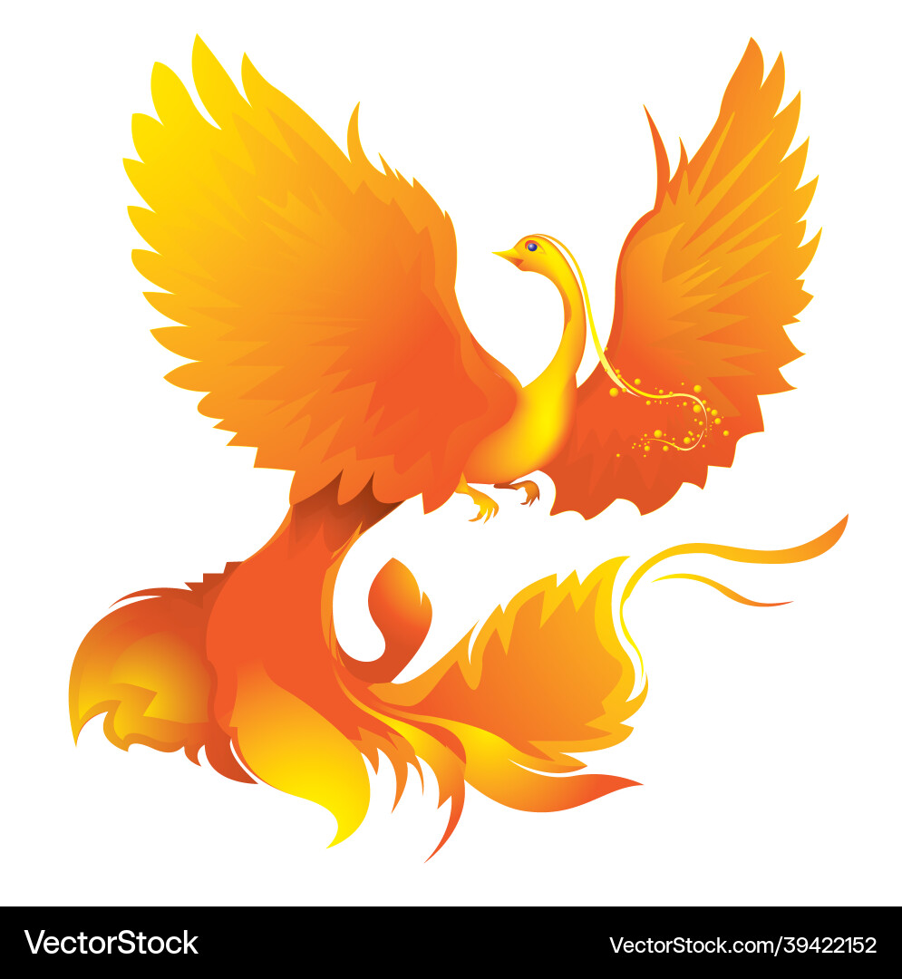 Firebird as a symbol of rebirth from the ashes Firebird as a symbol of rebirth from the ashes vector image