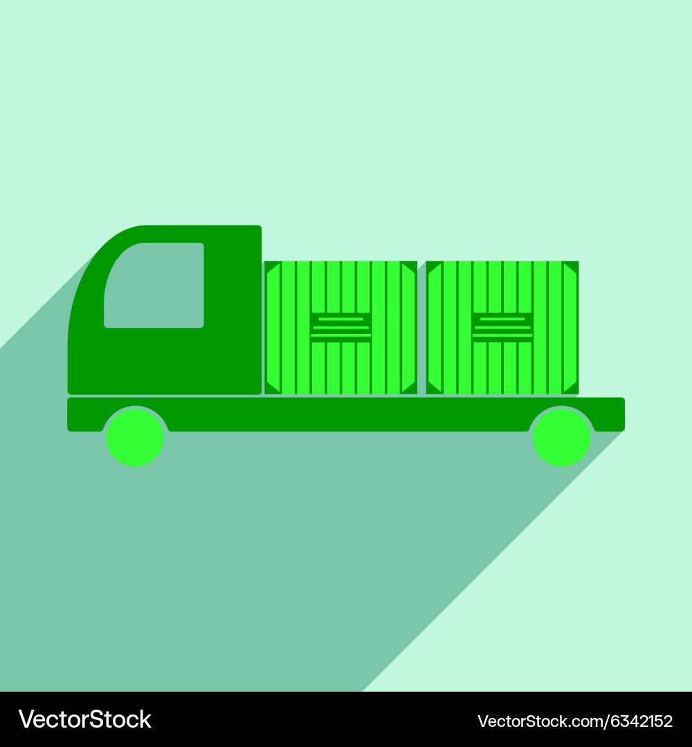 Flat with shadow icon and mobile application car Vector Image