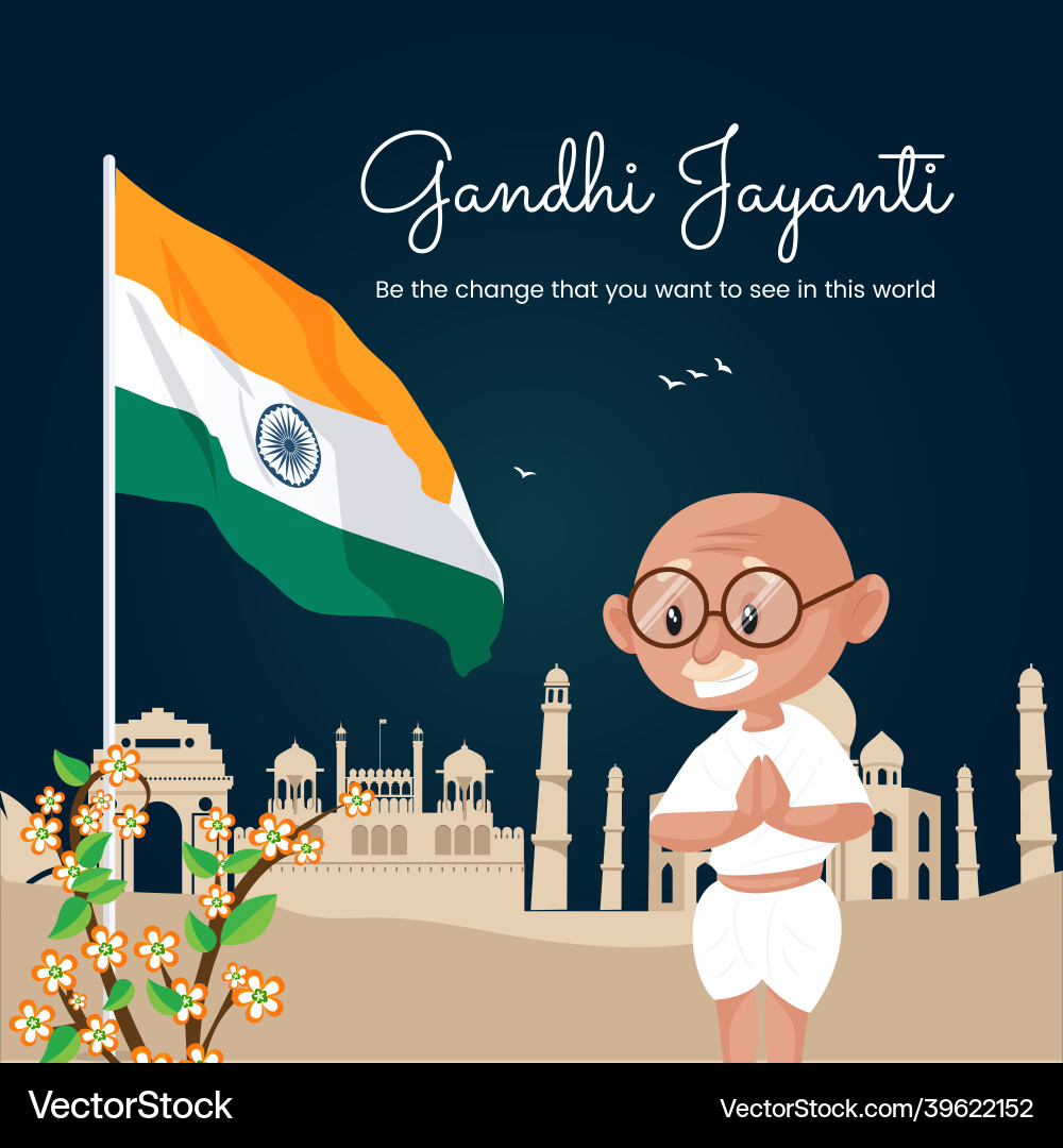 Happy gandhi jayanti banner design Happy gandhi jayanti banner design vector image