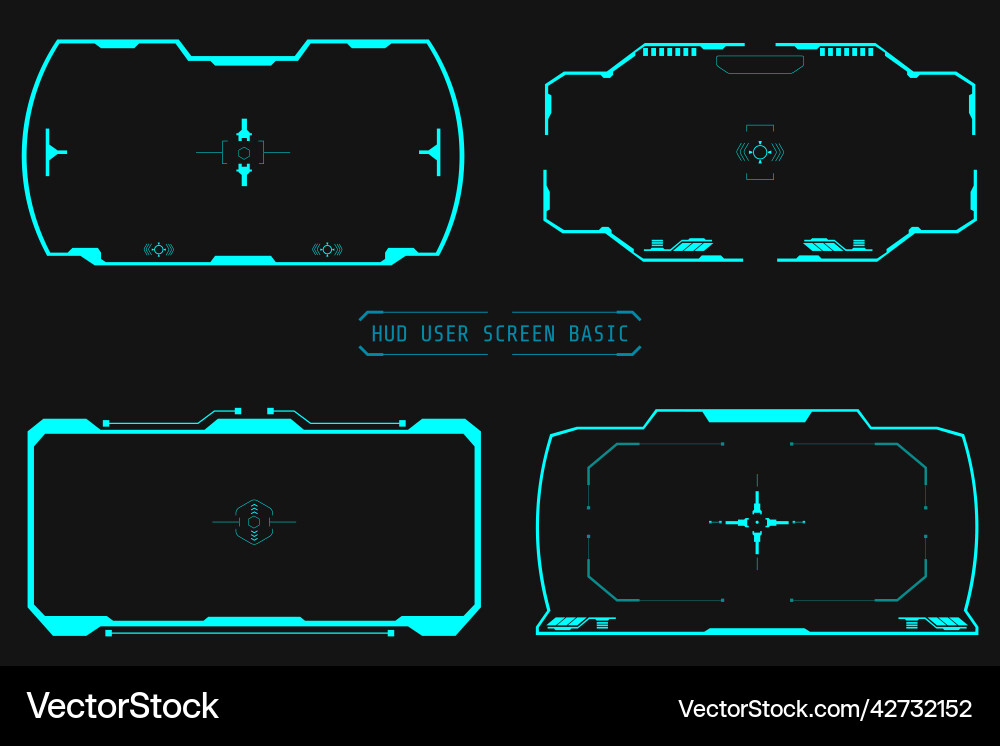 Hud futuristic ui Bildschirm grundlegende Elemente Set Hud futuristic ui Bildschirm grundlegende Elemente Set vektorbild