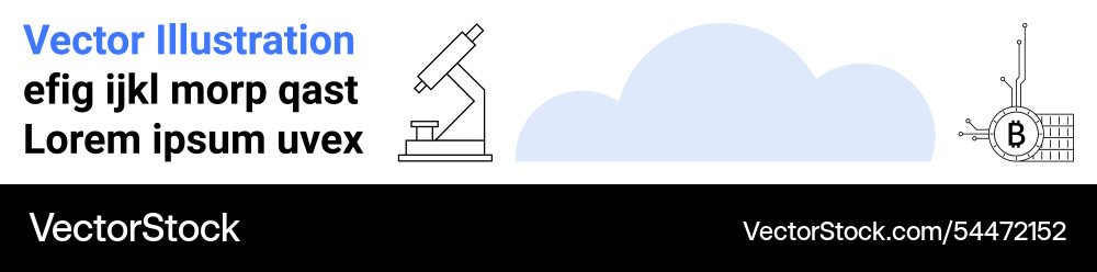 Microscope with cloud and network diagram elements Microscope with cloud and network diagram elements vector image
