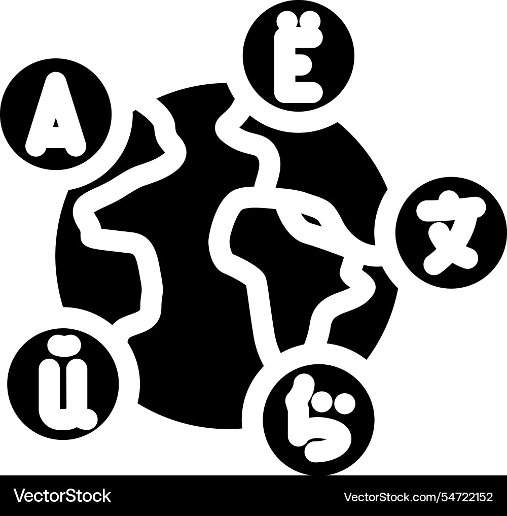 Multilingual globe natural language processing nlp Vector Image