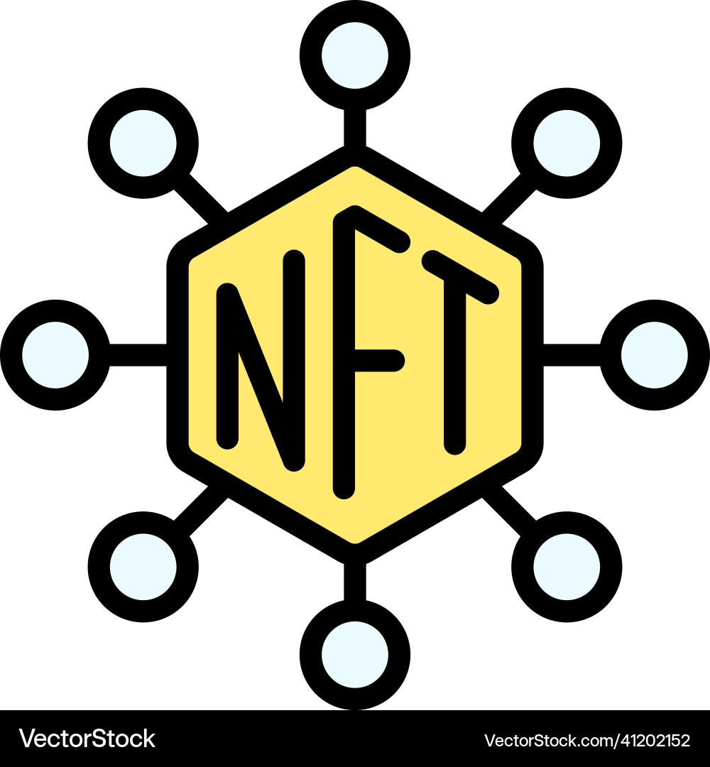 NFT Blockchain Network Icon Vector Image