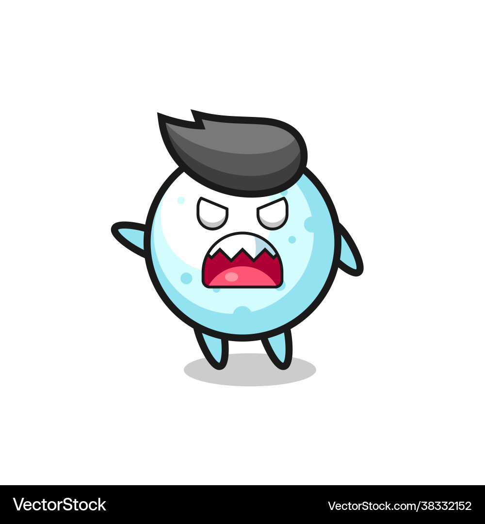 Niedlicher Schneeball Cartoon in einer sehr wütenden Pose Niedlicher Schneeball Cartoon in einer sehr wütenden Pose vektorbild