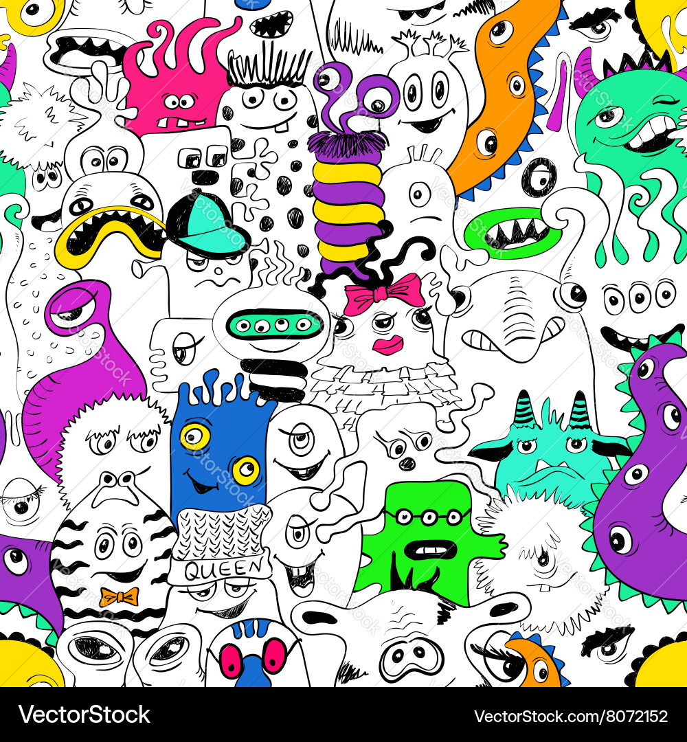 Psychedelic Monster Pattern Vector Image