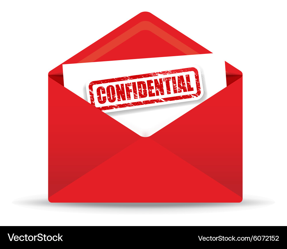 Red Confidential Envelope – Royalty-Free Vector | VectorStock, image size:1000x869