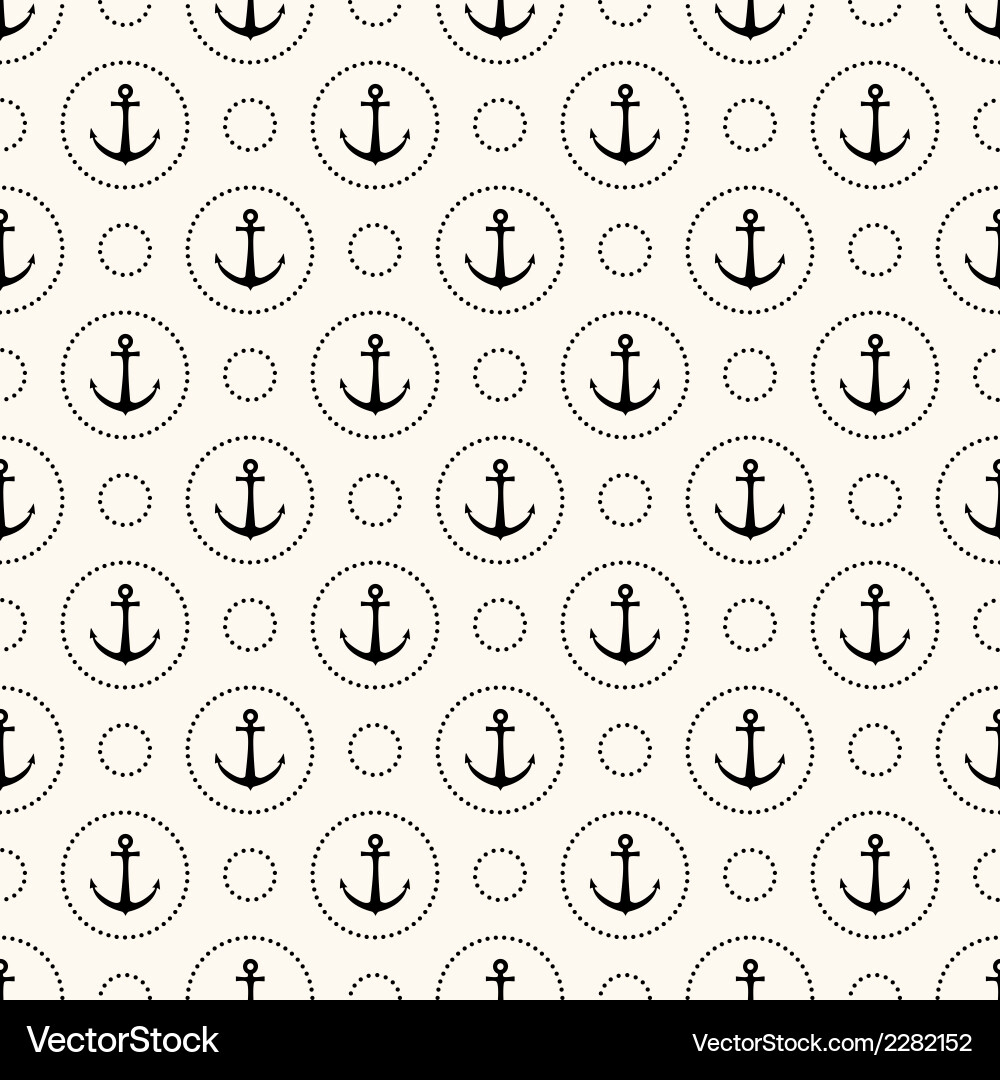 Seamless retro pattern with anchors vector image