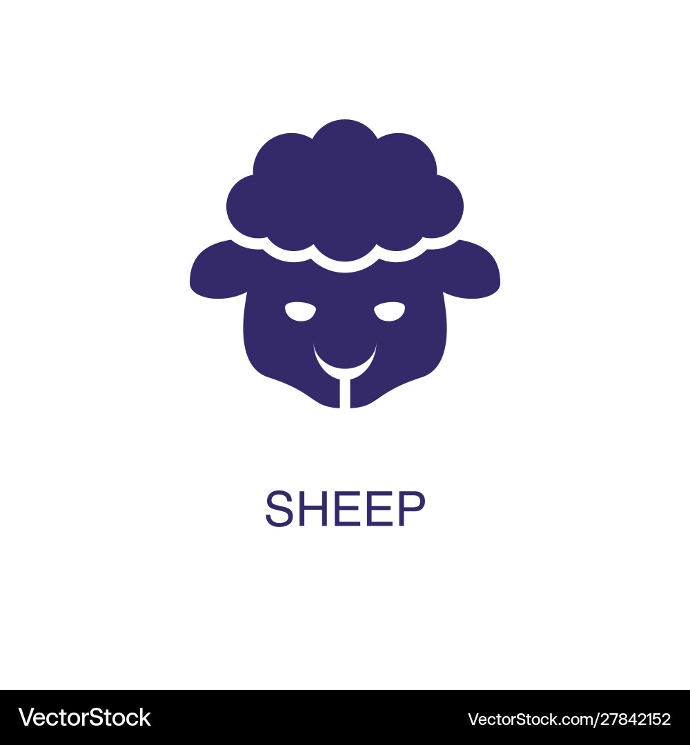 Sheep element in flat simple style on white Vector Image