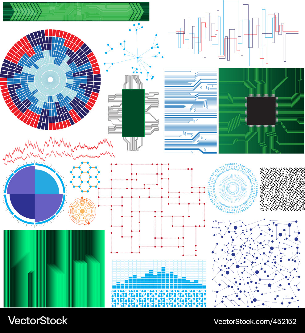 Tech Circuit Patterns vector image