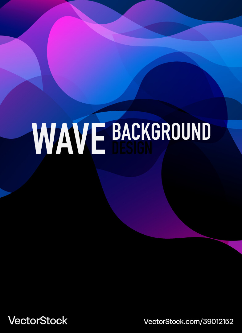 Vertical fluid gradient wave abstract background Vector Image