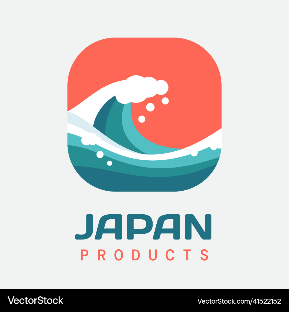 Wave logo japan concept design Wave logo japan concept design vector image