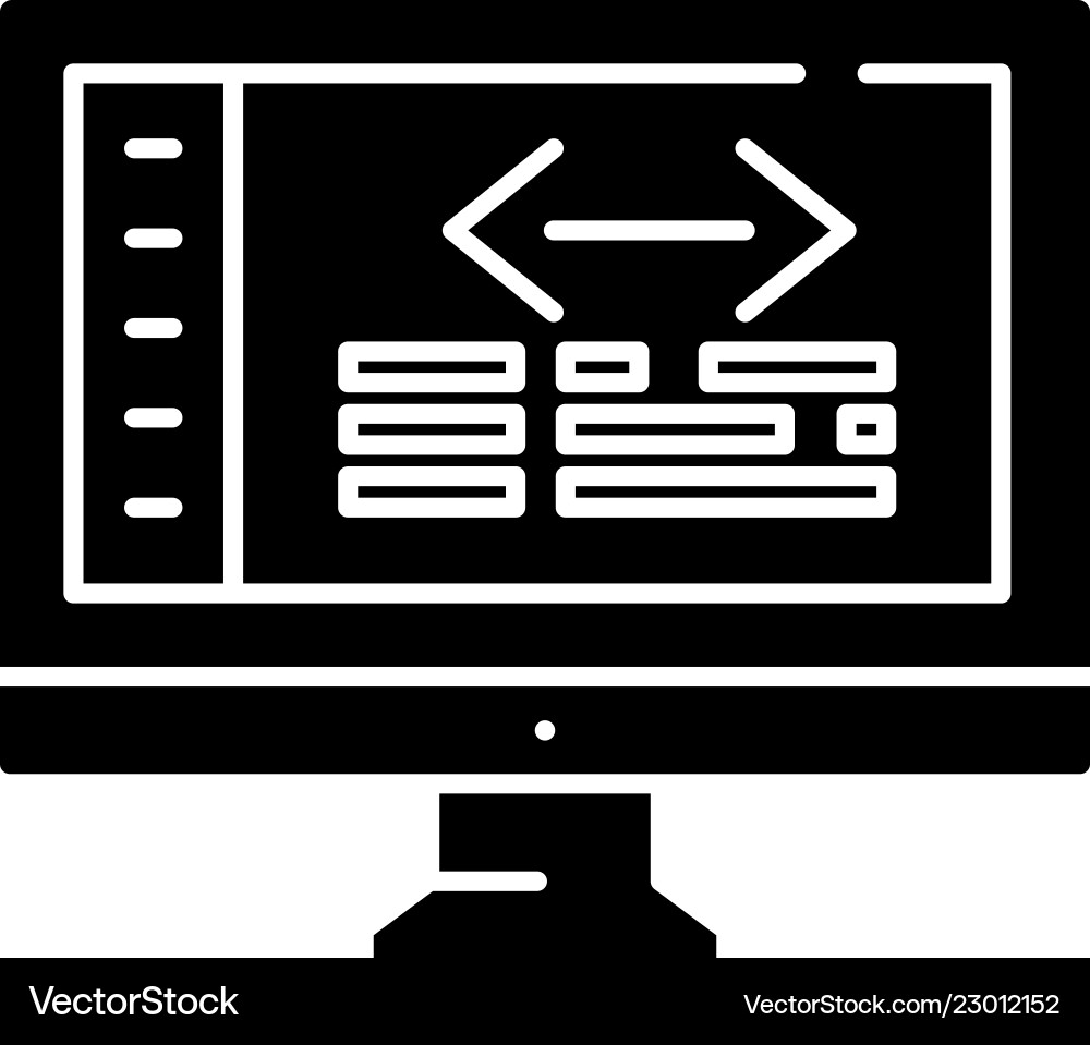Web coding black icon sign on isolated vector image