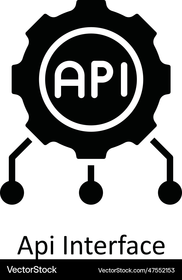 Api interface solid icon design vector image