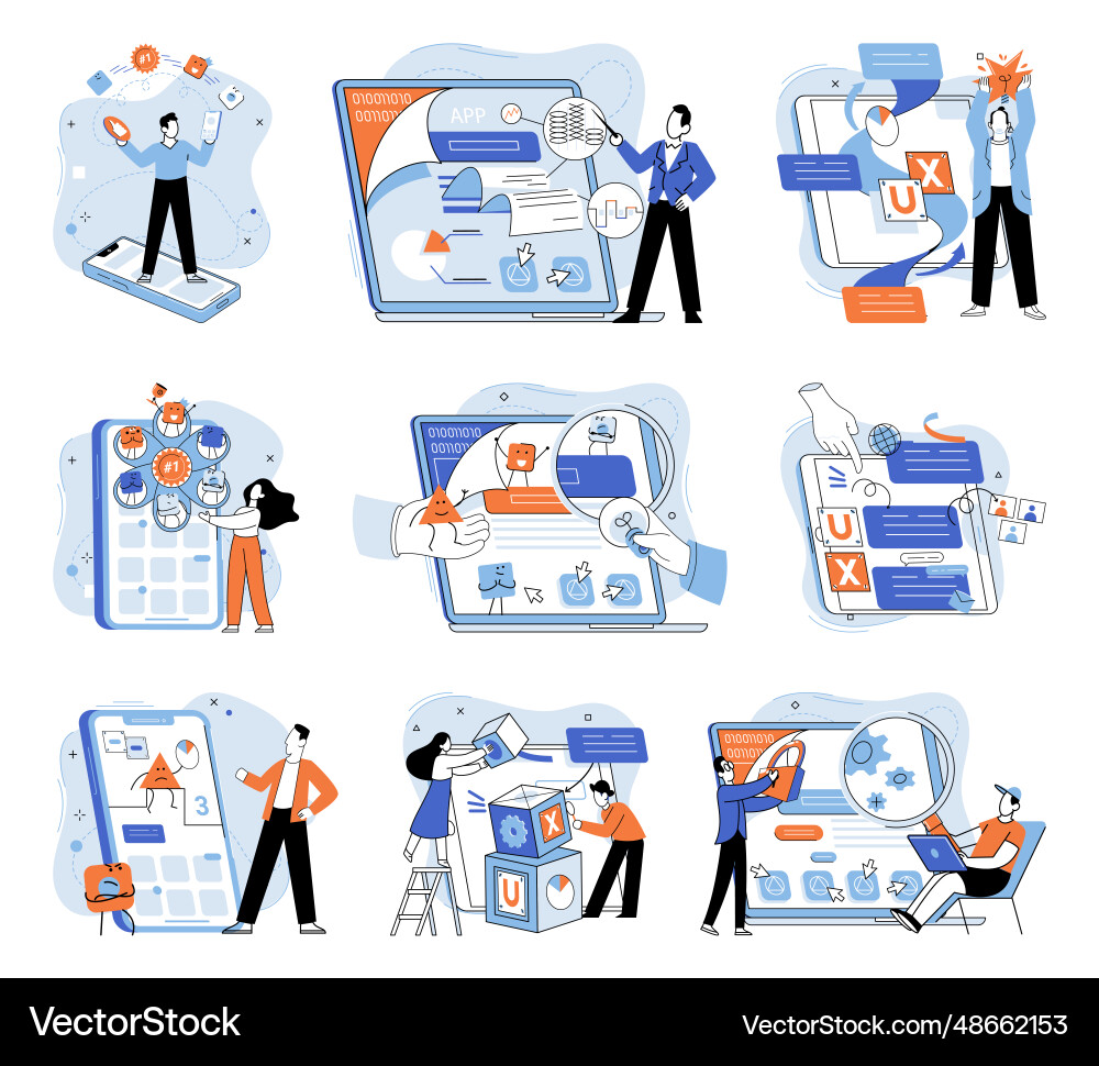 Application testing metaphor Application testing metaphor vector image