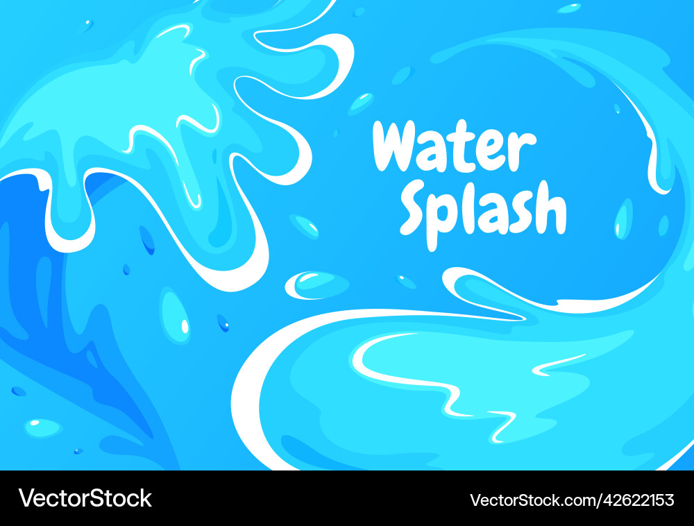 Banner of blue water splashes and waves Banner of blue water splashes and waves vector image