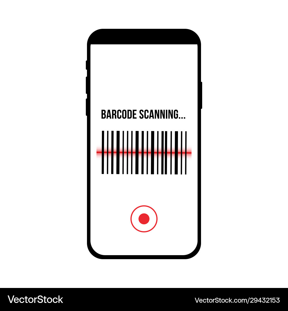 Barcode scanning app application smartphone Barcode scanning app application smartphone vector image