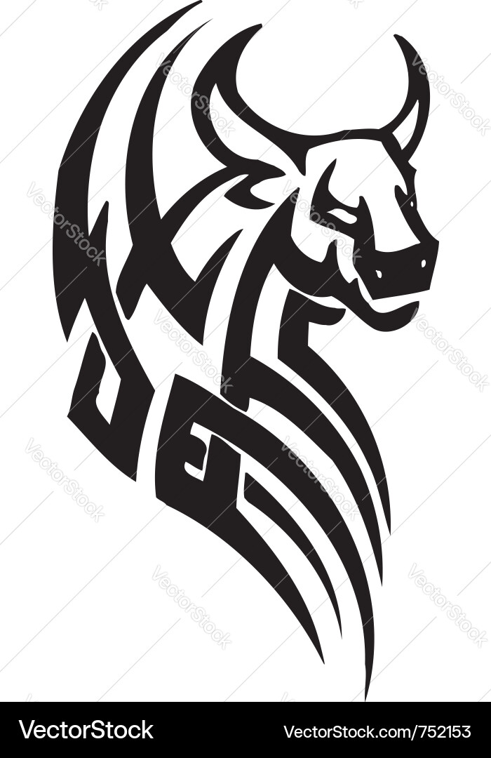 Bull in tribal style - image vector image