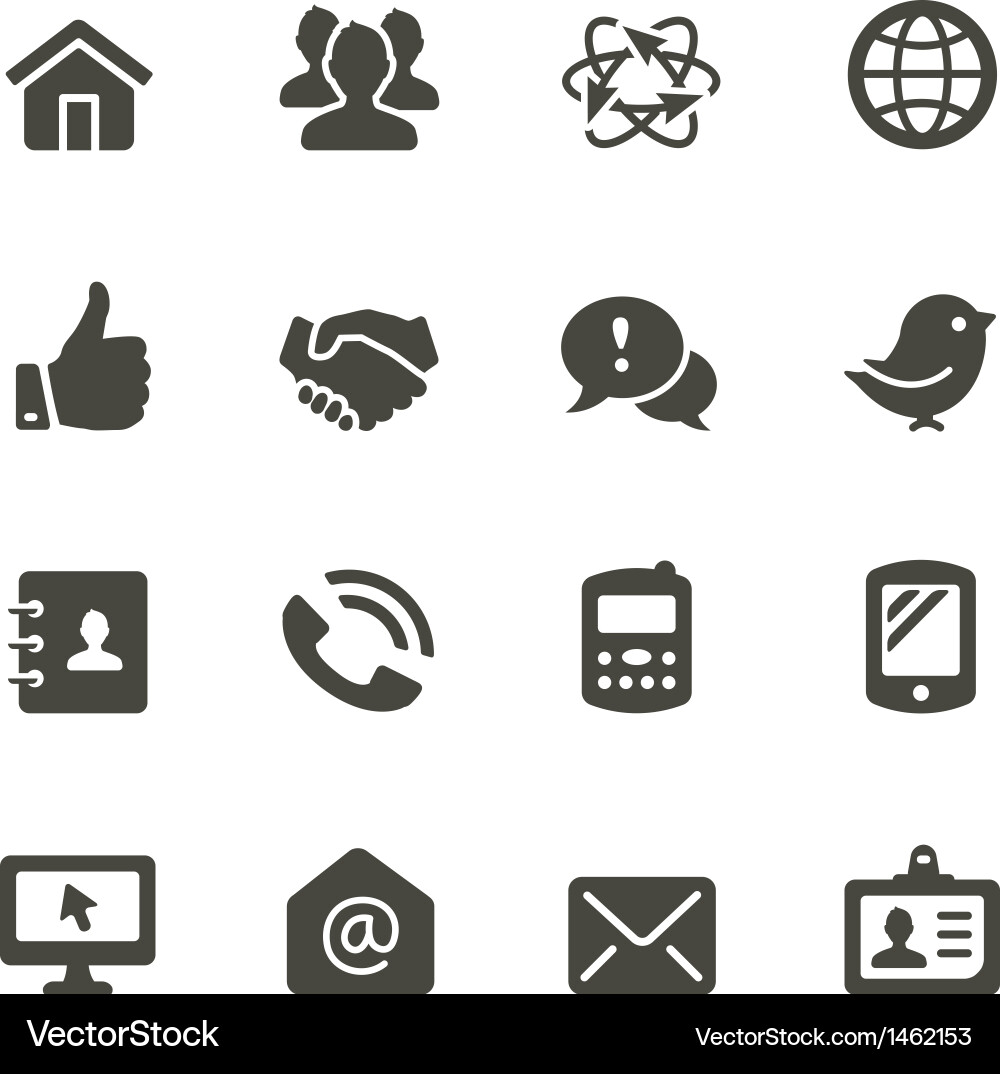 Communication Icon Set - Messages & Networks vector image