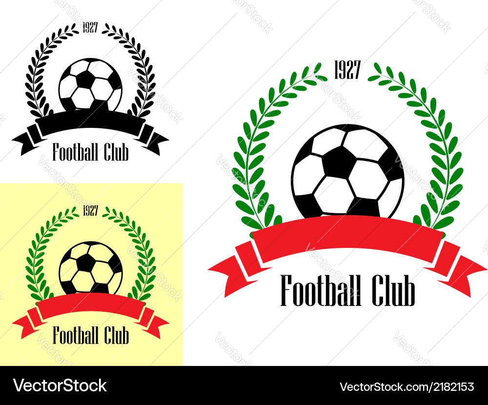 Football Club Wreath Emblems Vector Image