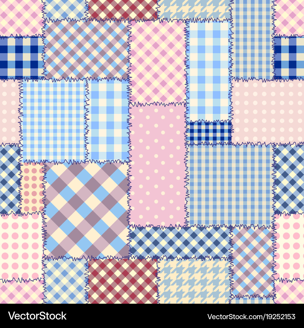 Geometric patchwork pattern of a squares vector image