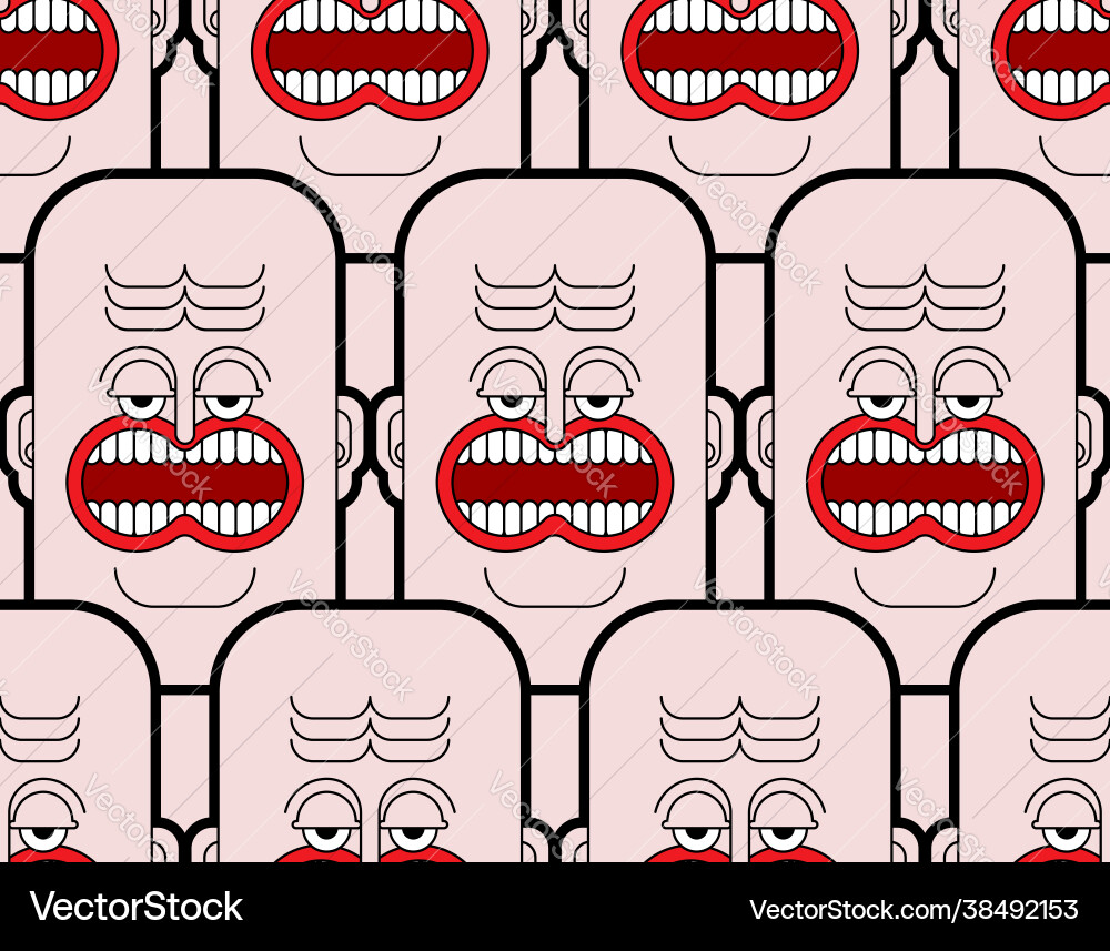 Hatred texture angry face pattern seamless grumpy Hatred texture angry face pattern seamless grumpy vector image
