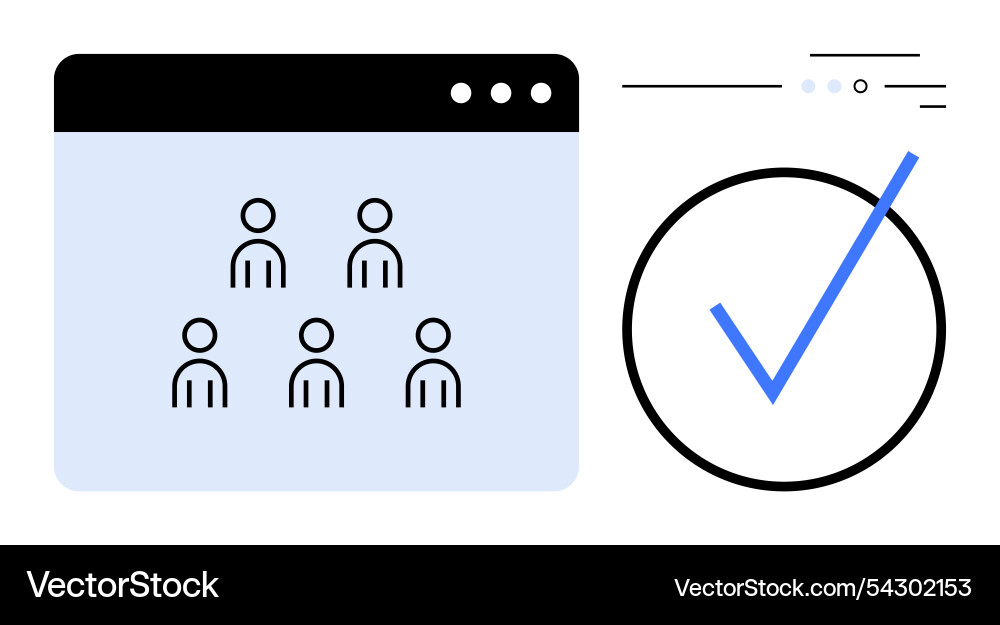 Online collaboration web page interface with user Online collaboration web page interface with user vector image