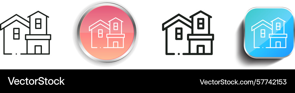 Property icon thin linear regular and button Property icon thin linear regular and button vector image