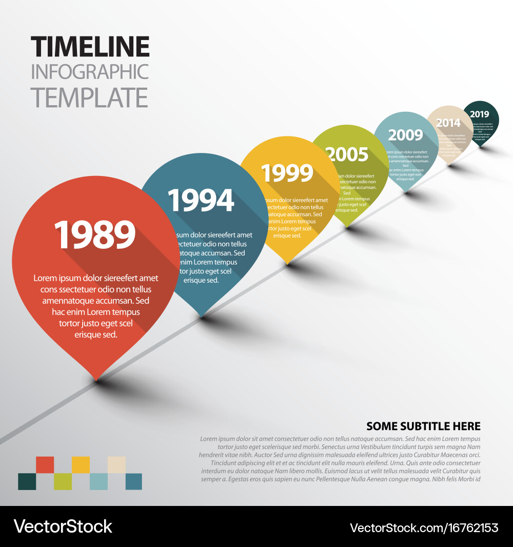 Retro Timeline with Pointers vector image