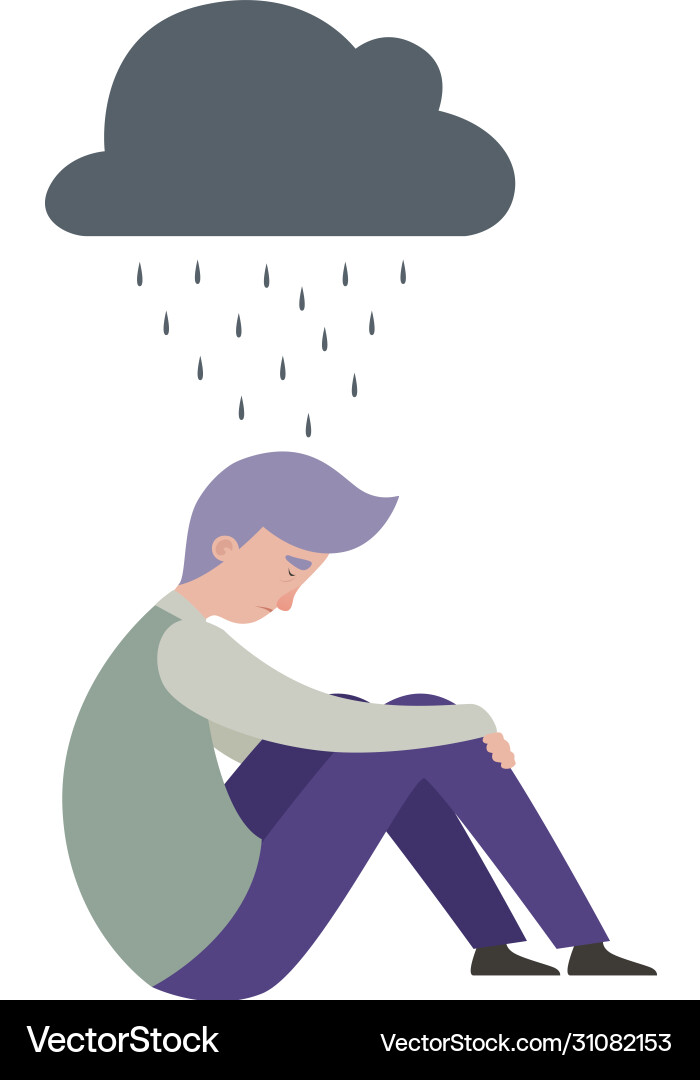 Sad man Depression psychische Störungen Menschen Sad man Depression psychische Störungen Menschen vektorbild