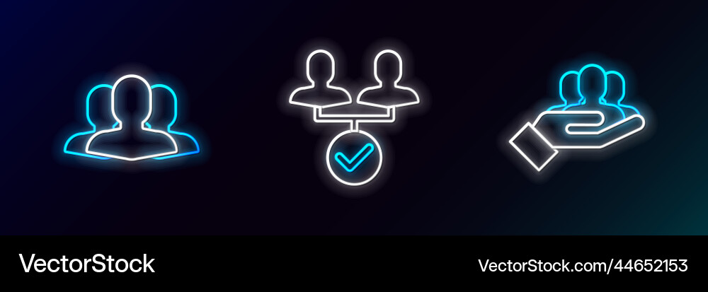 Set line project team base users group and icon Set line project team base users group and icon vector image