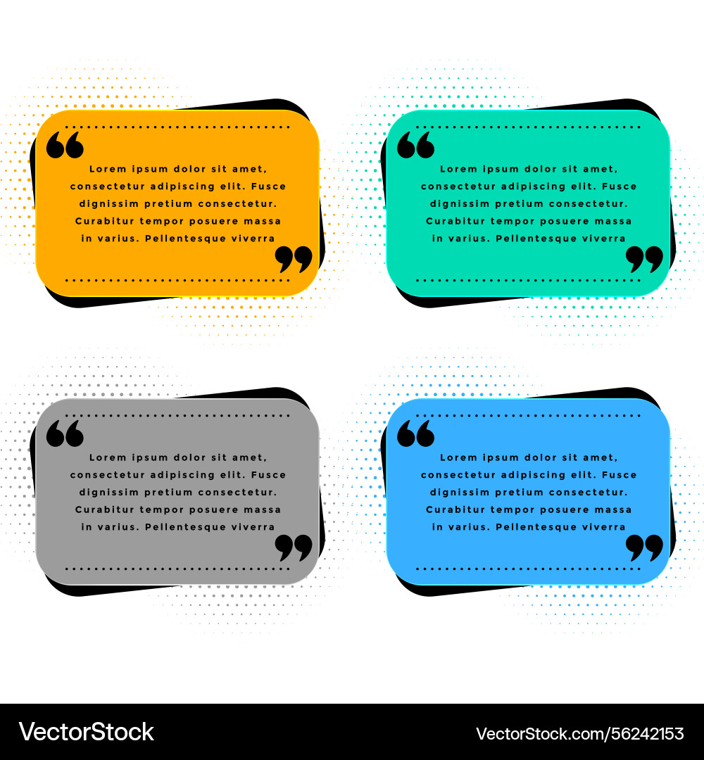 Set of modern quotation mark template web chat Vector Image