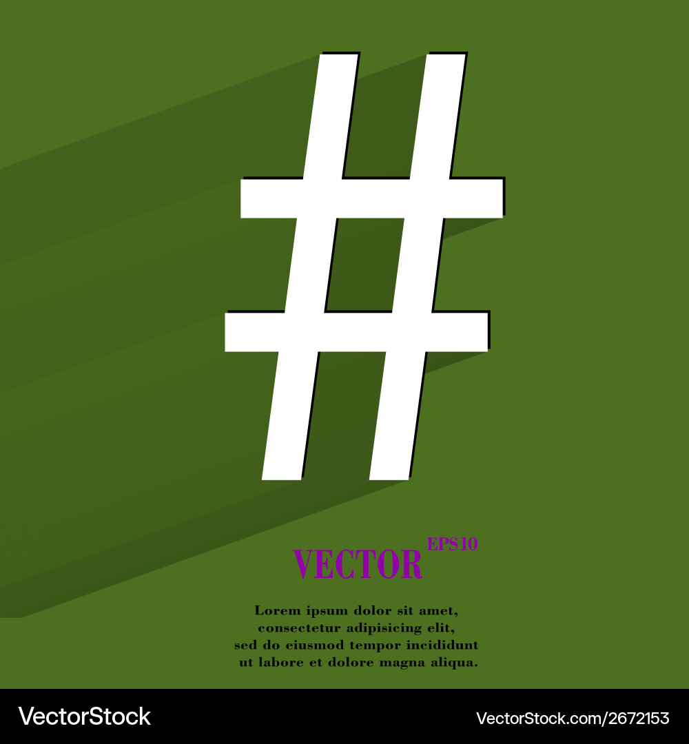 Sharp flat modern web button with long shadow Vector Image