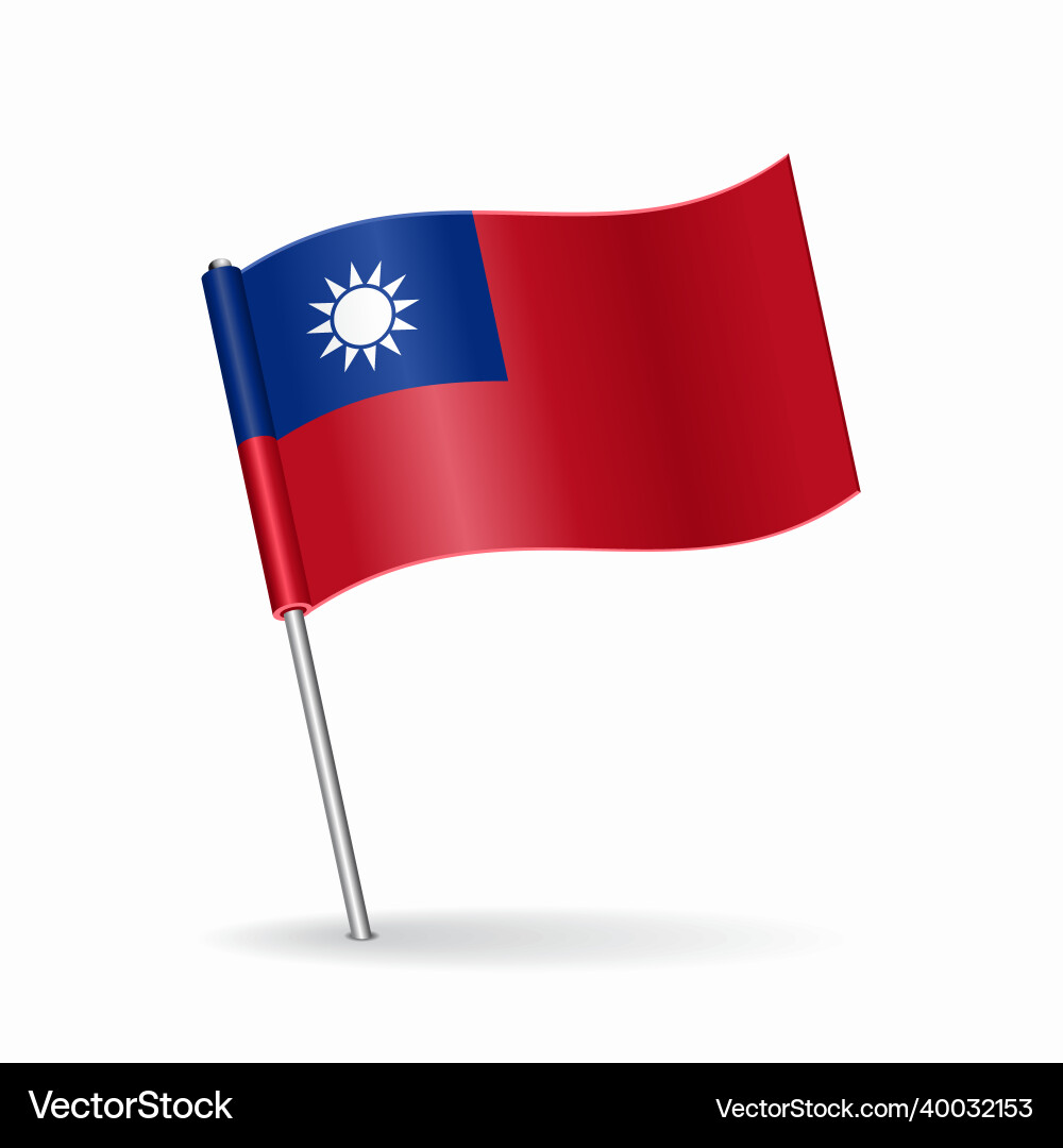 Taiwan flag map pointer layout vector image