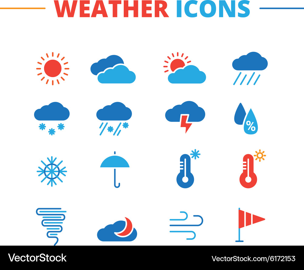 Weather Icons - Minimalist Collection Vector Image